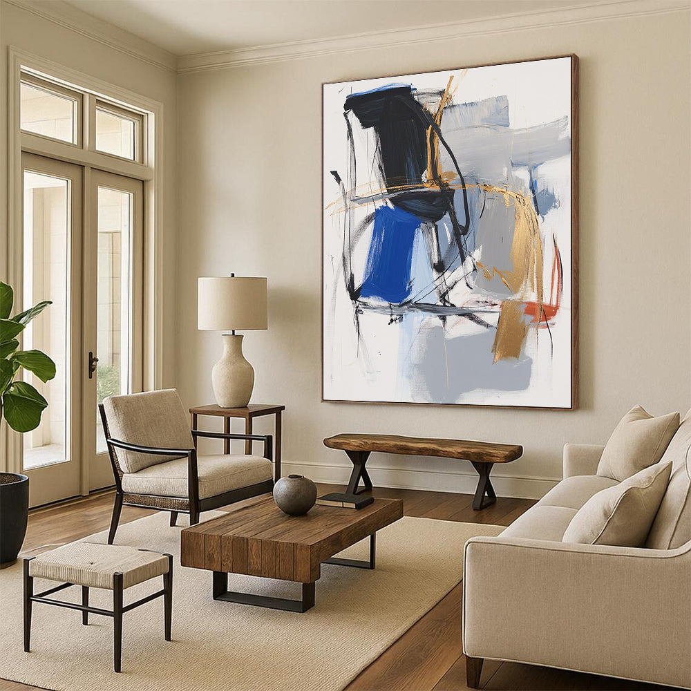 Color - Accented Abstract Painting with Dynamic Energy WINK804