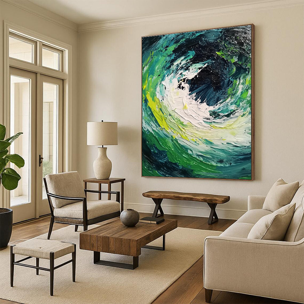 Colorful Swirling Vortex Abstract Painting of Dynamic Energy GAB0090