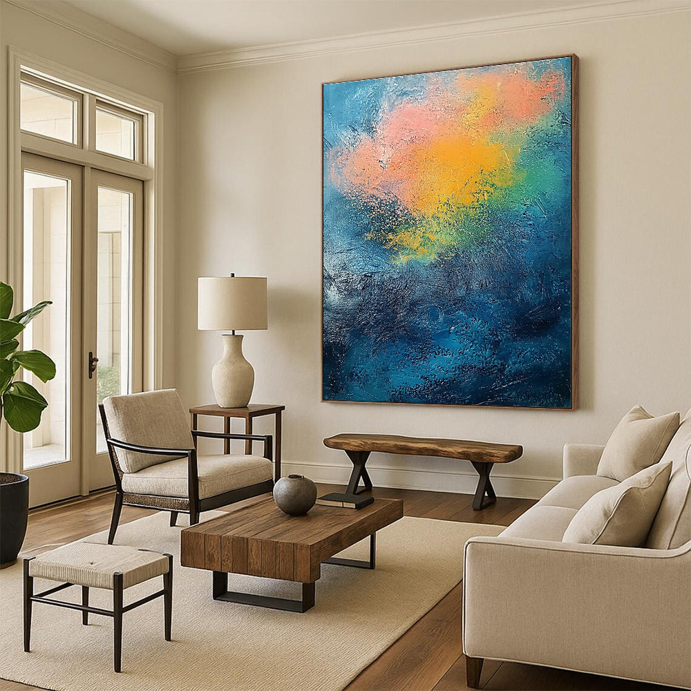 Colorful Blended Abstract Painting with Dreamy Hues WINK683