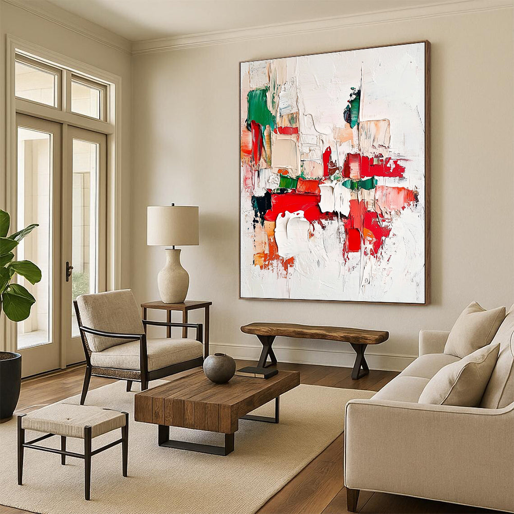 Colorful Palette Knife Abstract Painting for Vibrant Family Rooms GAB0787