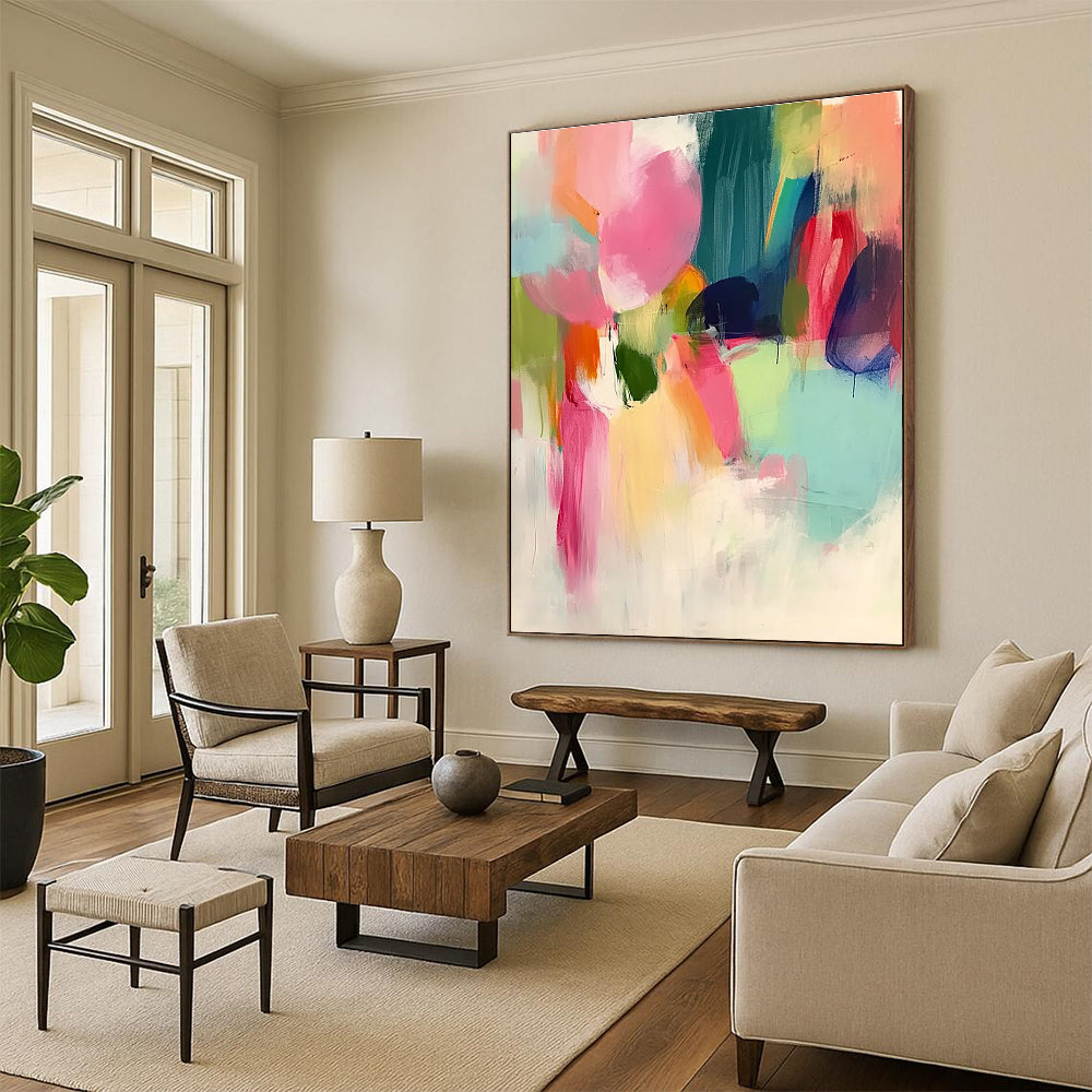 Colorful Soft Abstract Painting for Cozy Living Rooms GAB0840