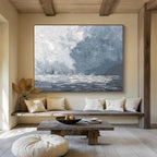 Misty Sea Abstract Painting for Atmospheric Home Libraries YHT317