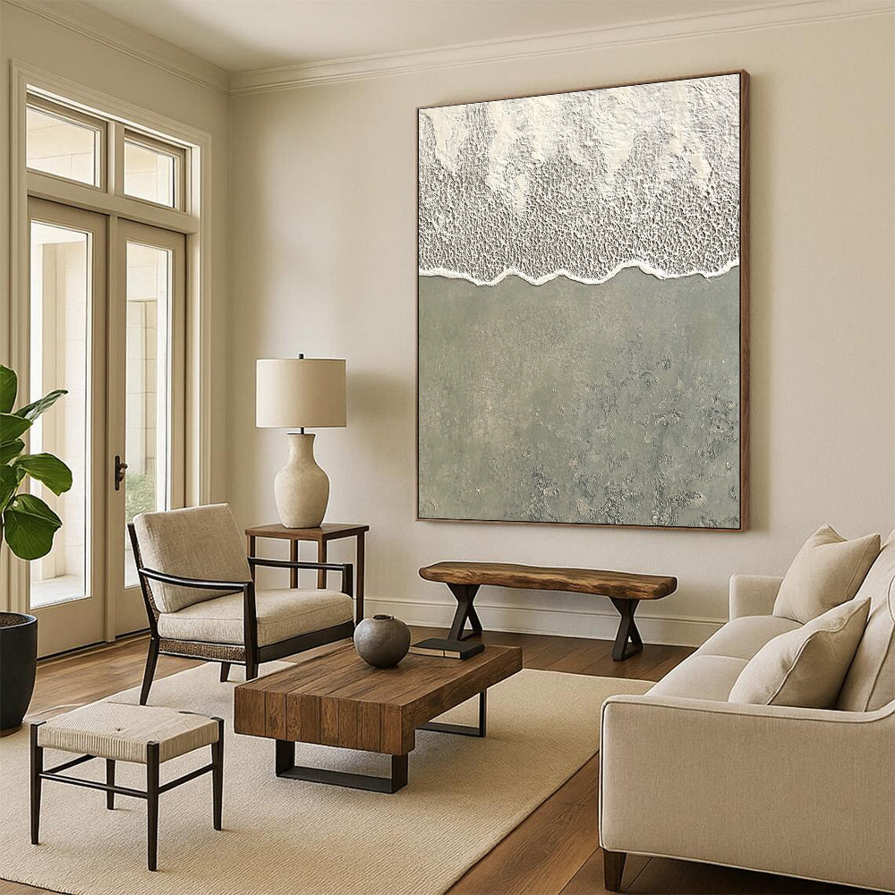 Beach Wave Texture Minimalist Coastal Abstract Painting GAB0286