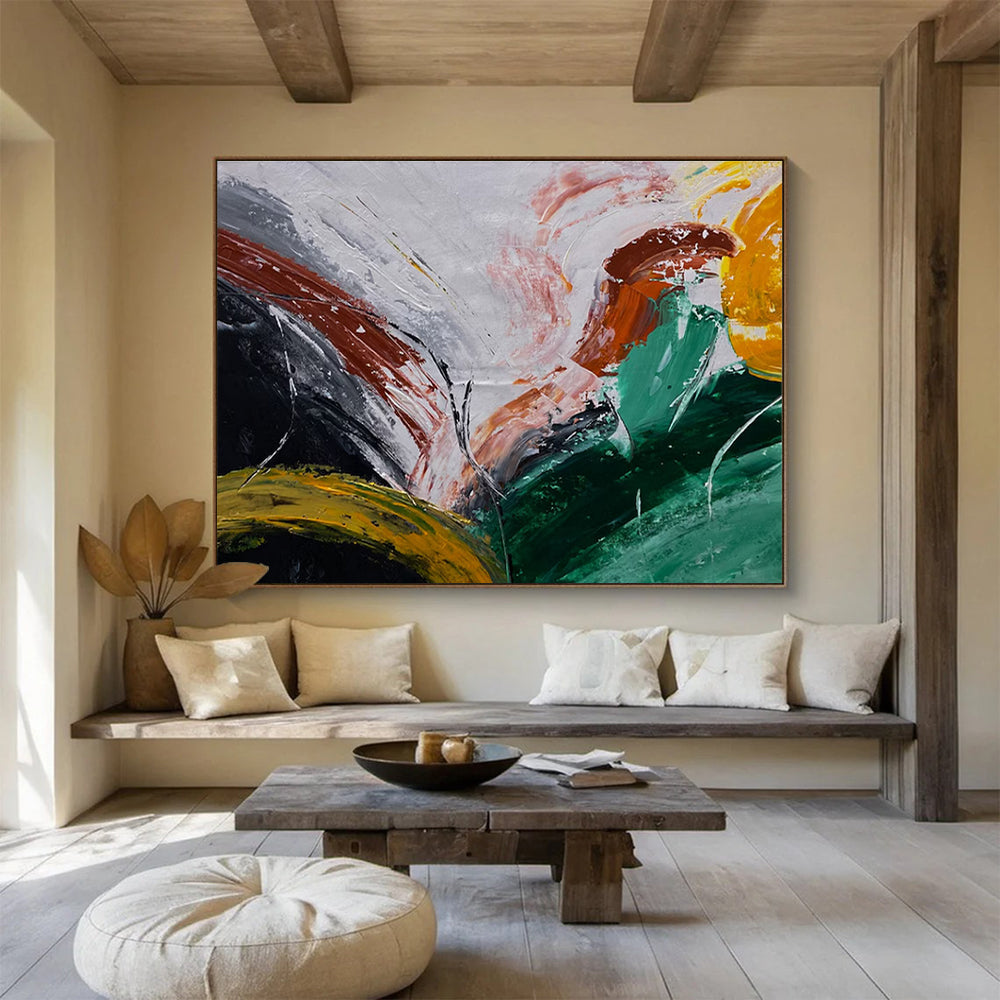 Colorful Abstract Swirls Painting for Creative Art Studios YHT354