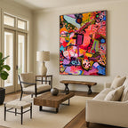 Playful Pink - Toned Abstract Chaos Painting for Art - Loving Spaces HENG292