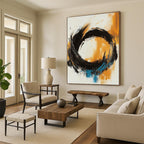 Bold Circular Abstract Painting with Dynamic Motion WINK767