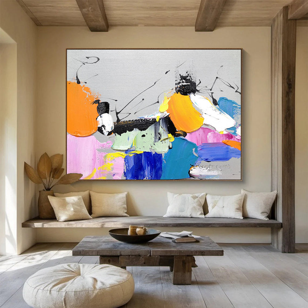 Colorful Abstract Splashes Painting for Creative Studio Workspaces YHT269