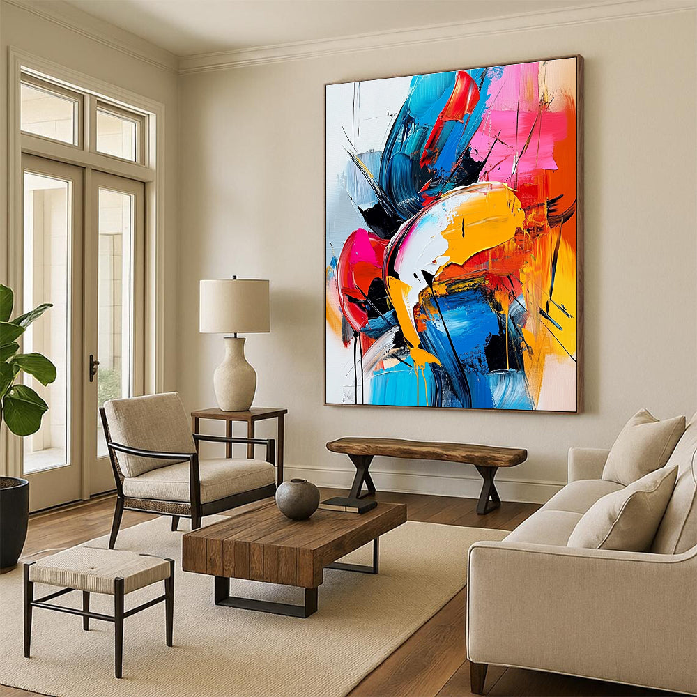 Colorful Expressive Abstract Painting with Vivid Emotions WINK596