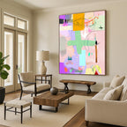 Colorful Geometric Collage Abstract Painting with Vivid Diversity WINK209