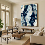 Bold Blue - White Abstract Painting for Modern Corporate Offices HENG172