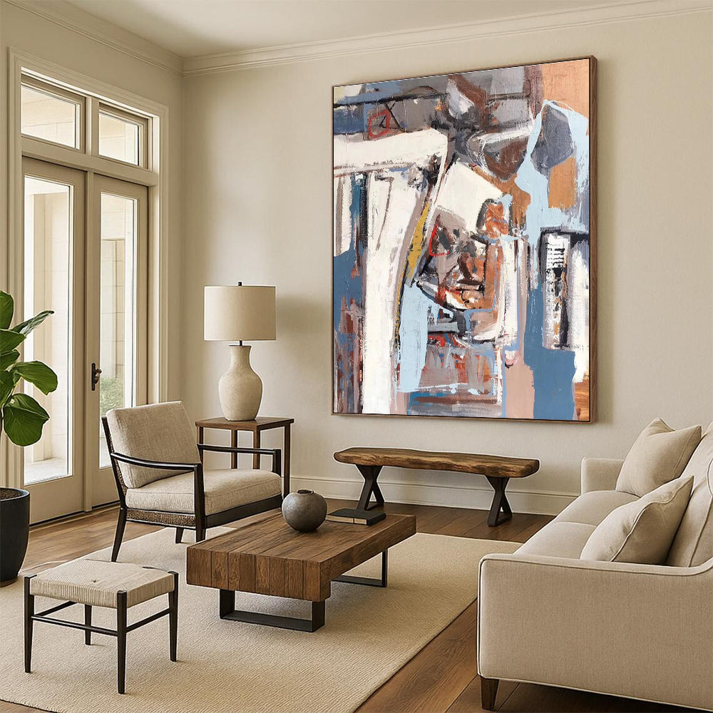 Urban Abstract Layers Abstract Painting for City - Themed Cafes HENG041