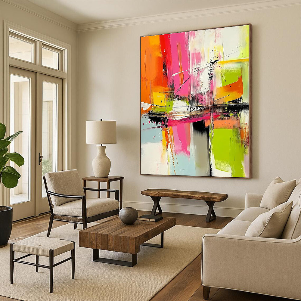 Bright Colorful Abstract Painting with Lively Strokes WINK671