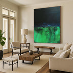 Dark Green and Blue Abstract Painting with Night Sky Vibes WINK116