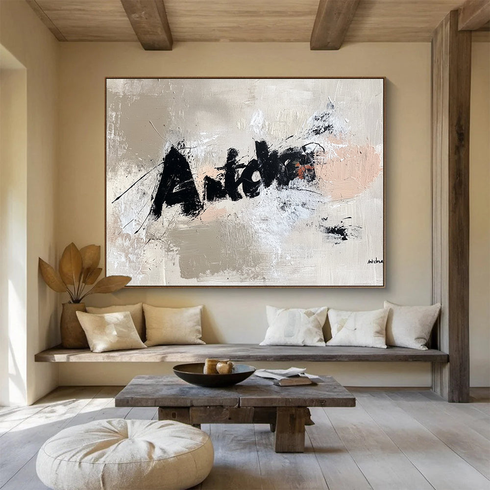 “Antcha” Text Abstract Painting with Edgy, Street - Art Vibes ABS469
