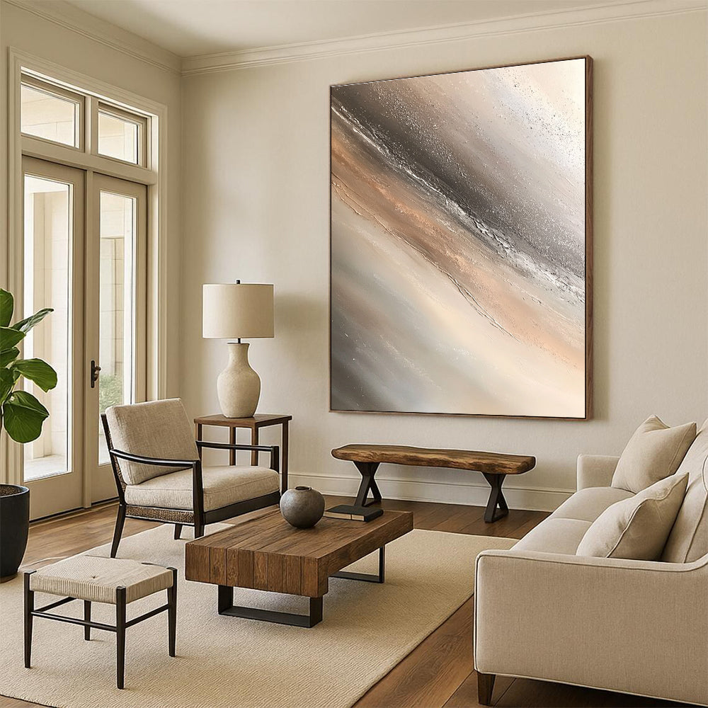 Metallic Tones Abstract Painting with Subtle Shimmer WINK794