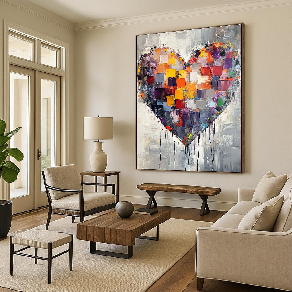 Colorful Heart Abstract - Vibrant Emotion - Filled Art GAB0510