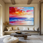 Colorful Sunset Beach Abstract Painting ABS234