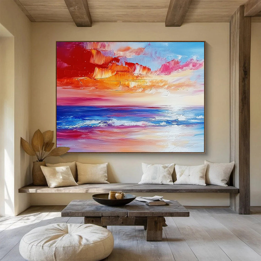 Colorful Sunset Beach Abstract Painting ABS234