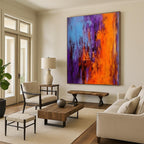 Vivid Color Drip Abstract Painting for Creative Studio Lounges HENG075