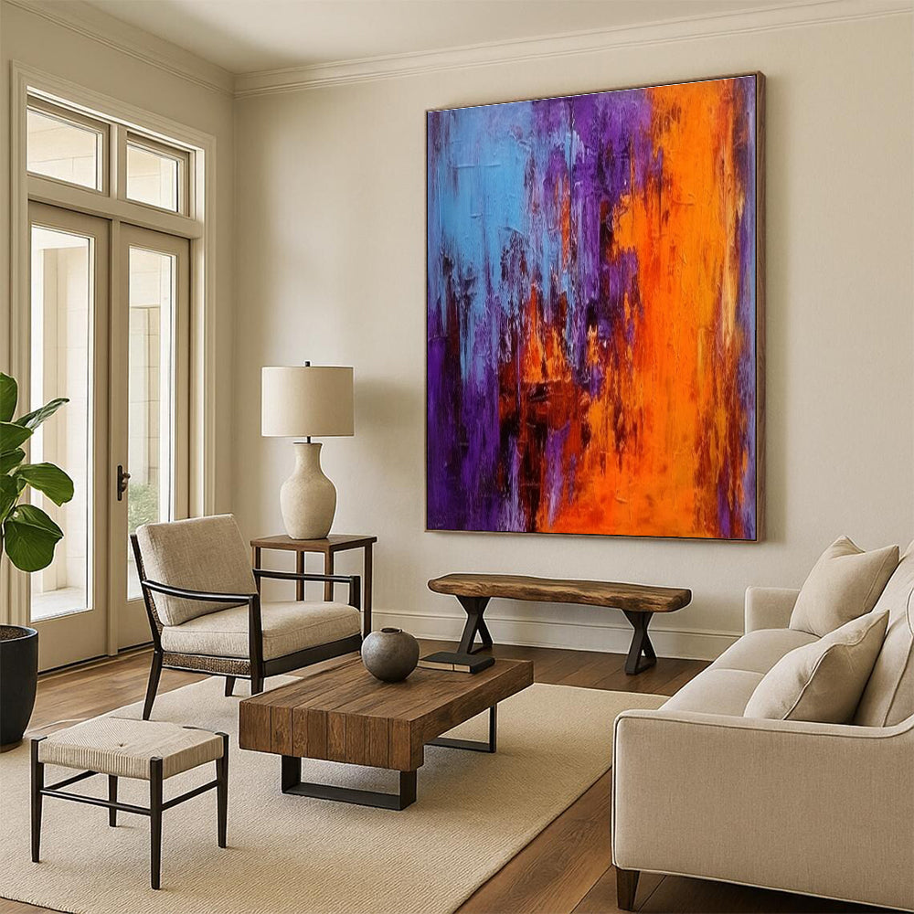 Vivid Color Drip Abstract Painting for Creative Studio Lounges HENG075