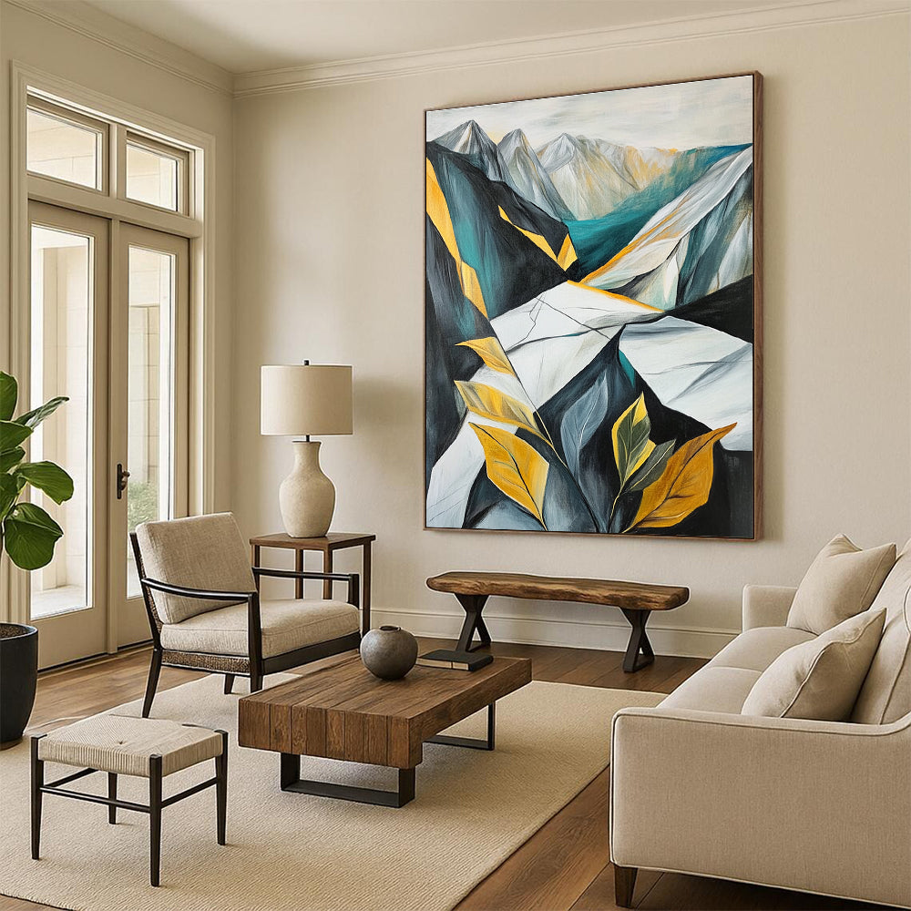 Geometric Mountainscape - Stylized Landscape Abstract Painting GAB0622