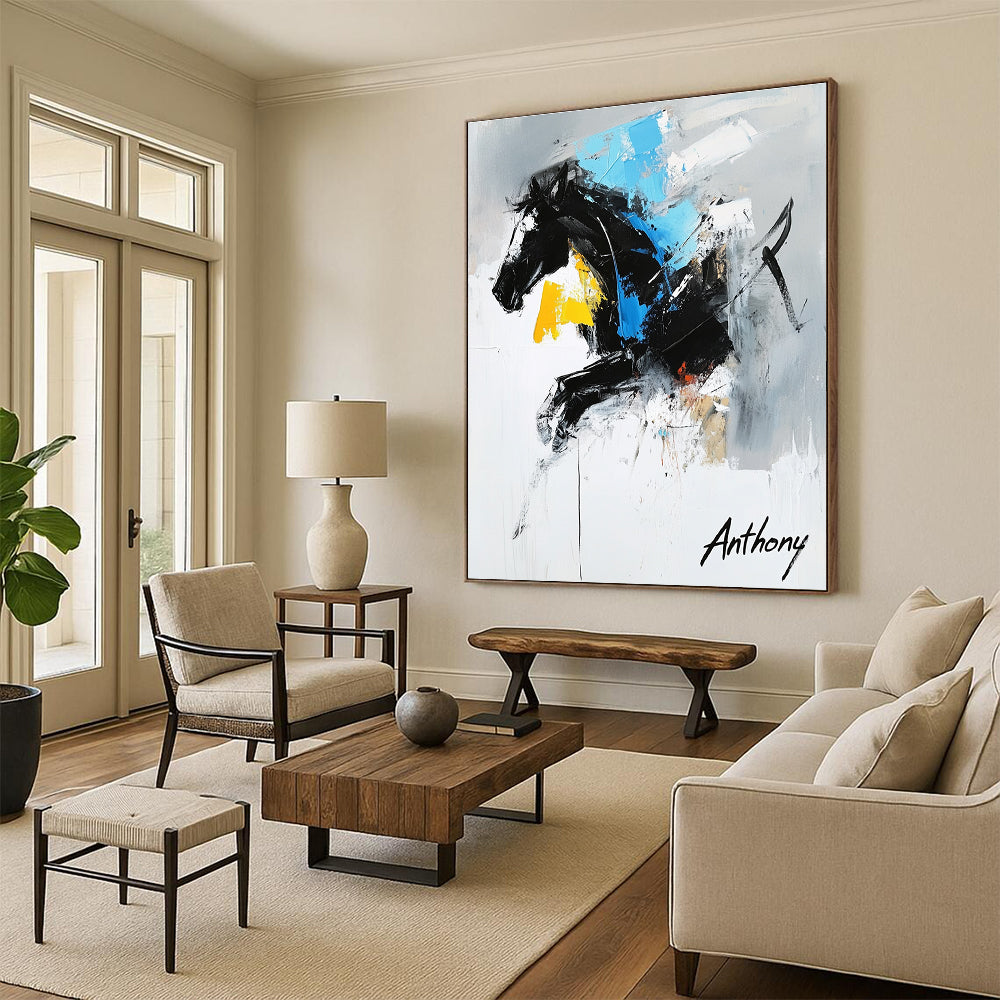 Abstract Horse Painting for Equestrian - Themed Clubs GAB0809