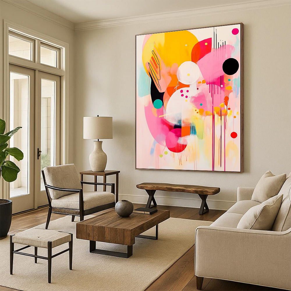 Vibrant Abstract Composition Painting for Creative Studio Break Rooms GAB1222