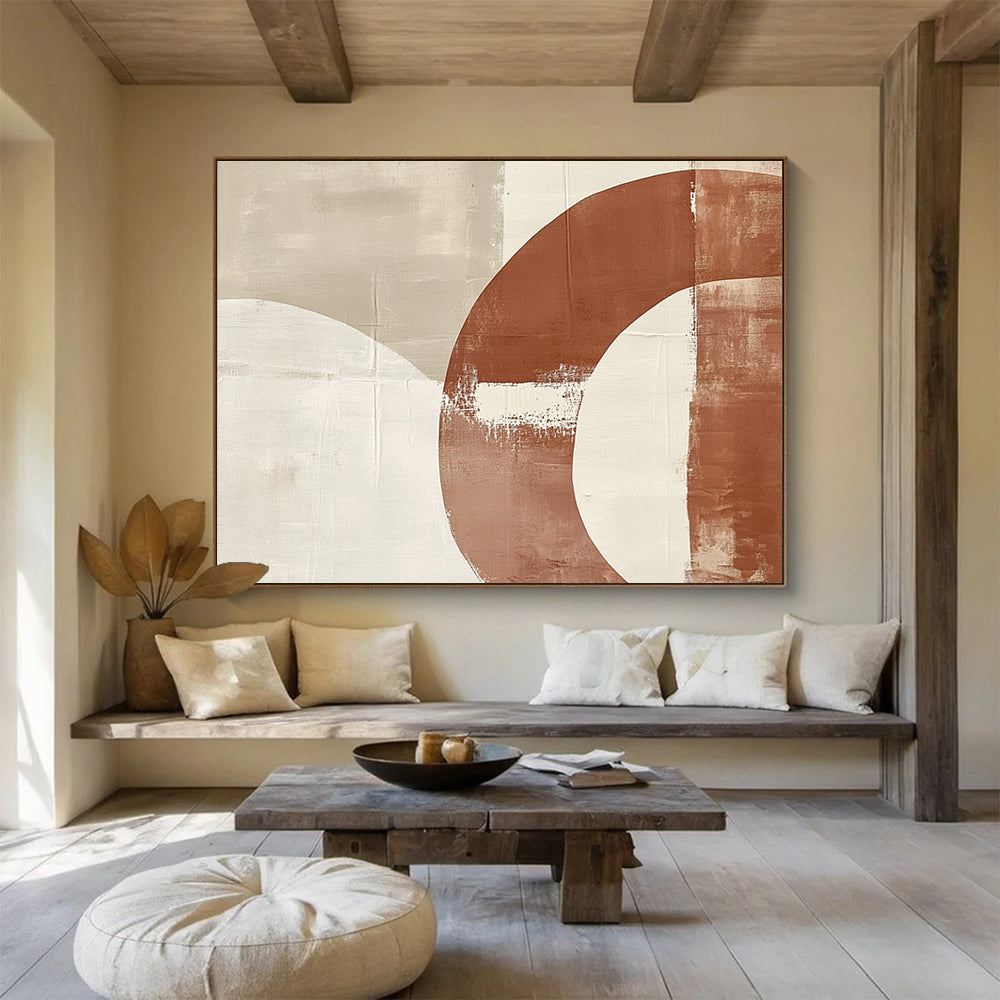 Earth - Toned Curved Abstract  Subtle Elegance ABS033