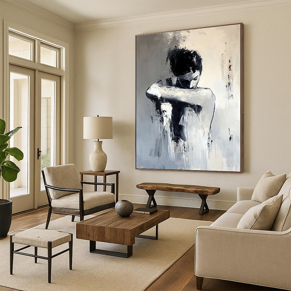 Contemplative Figure - Expressive Abstract Painting GAB0578