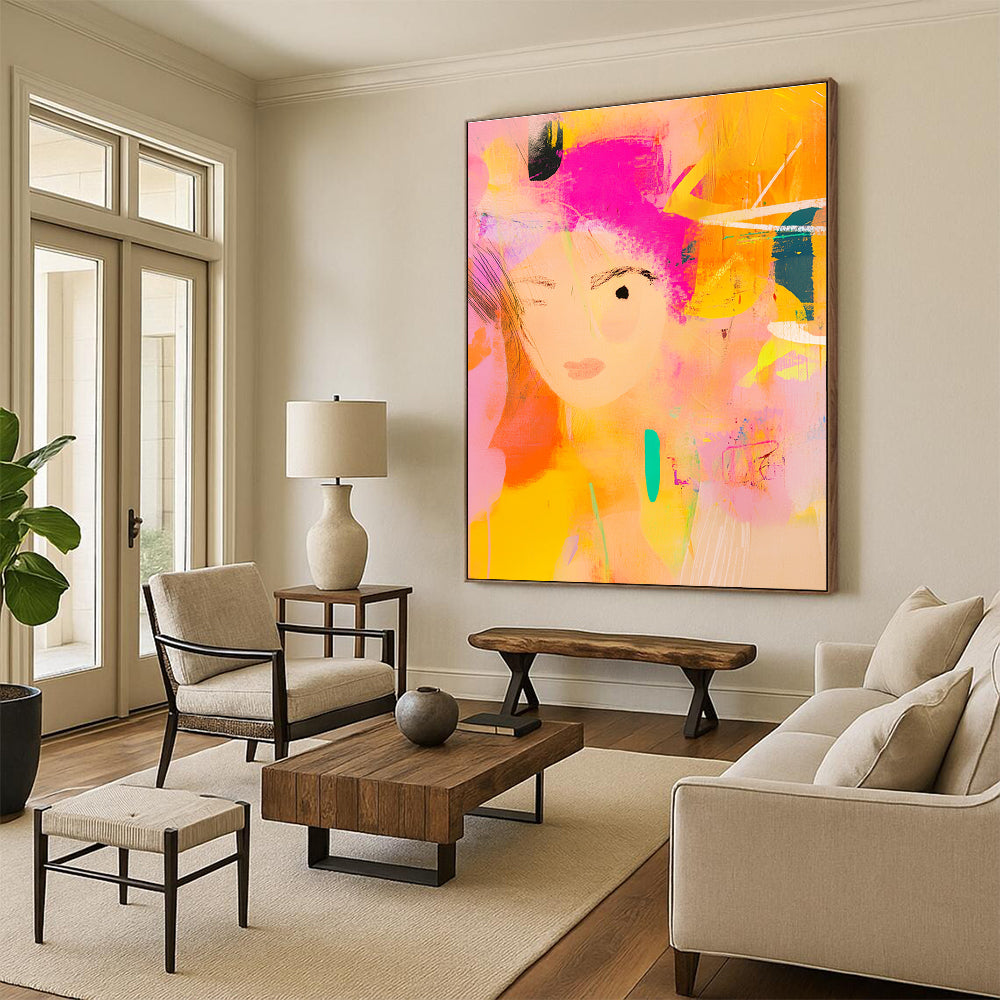 Colorful Abstract Portrait Playful Figurative Art GAB0379