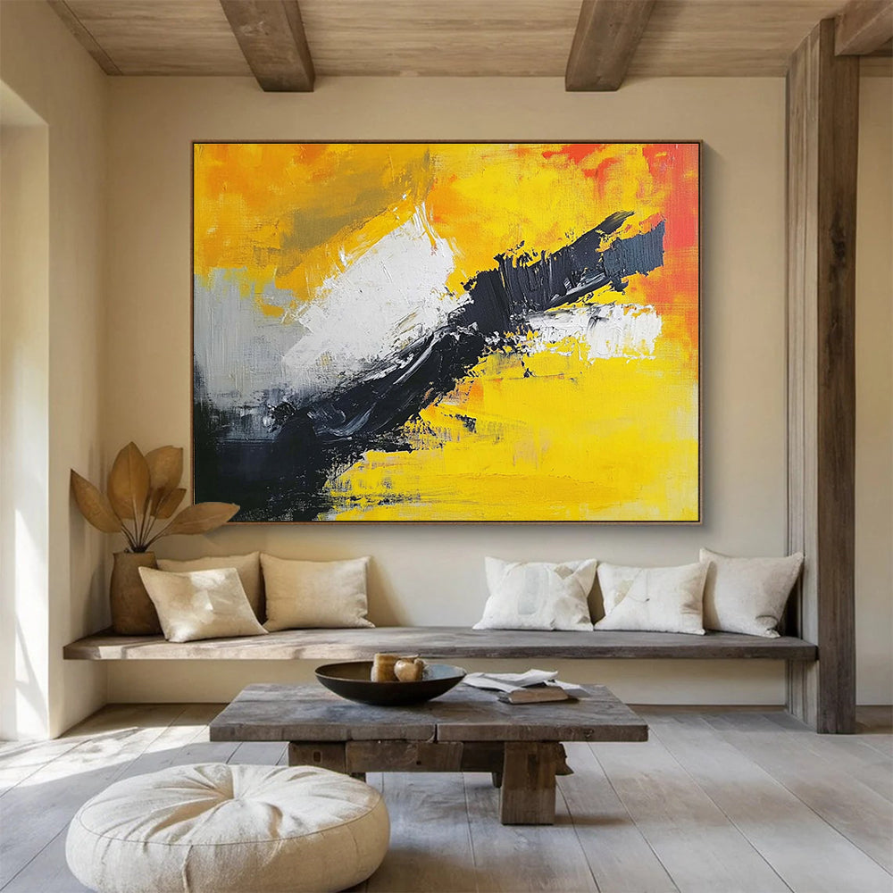 Dynamic Color Clash Abstract Painting with Bold Expressive Strokes ABS551