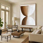 Brown and White Hourglass Shapes - Minimalist Geometric Art GAB0400