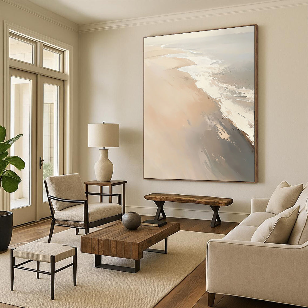 Minimalist Beach Abstract Painting for Calm - Themed Bedrooms GAB1016