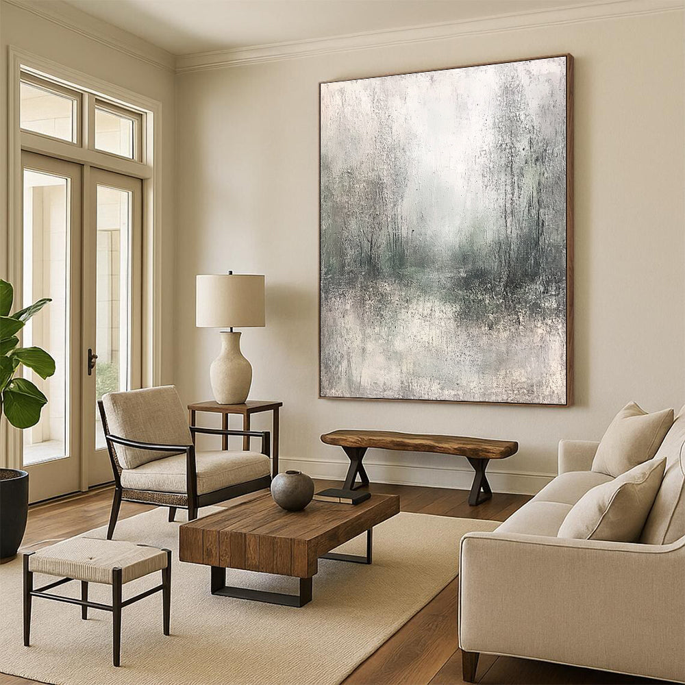 Misty Forest Landscape Abstract Painting of Ethereal Nature GAB0203