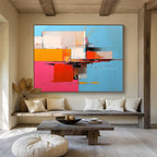 Geometric Color Block Abstract with Bold Contrasts Abstract Painting ABS335