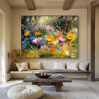 Vivid Wildflower Meadow Painting with Lush Colorful Blooms ABS559