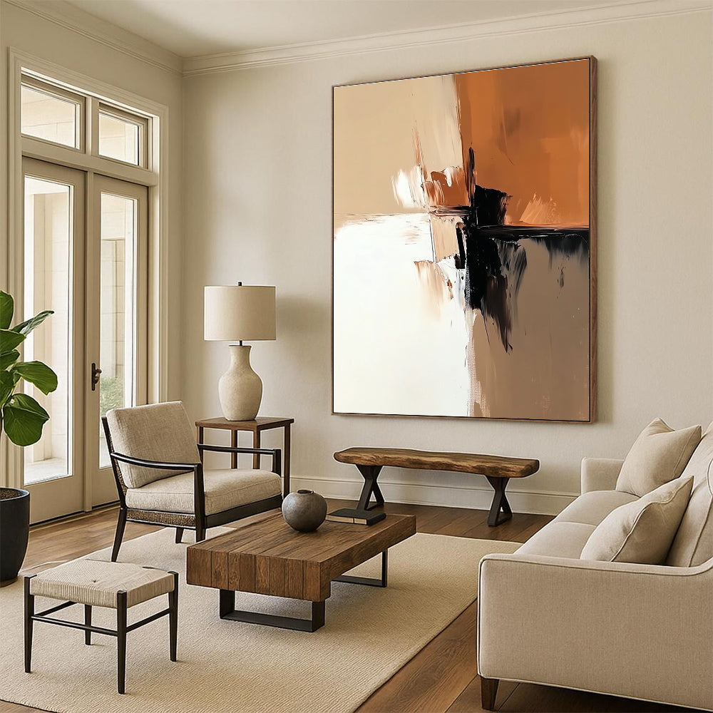 Warm Tones Abstract Painting with Cozy Dynamism WINK341