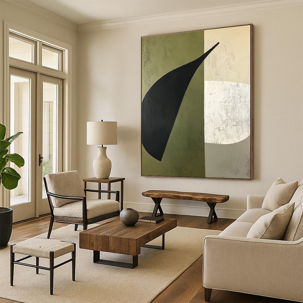 Abstract Leaf Shapes Painting for Nature - Inspired Offices GAB1148
