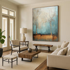 Two Trees Abstract Painting for Minimalist - Styled Gardens GAB1079