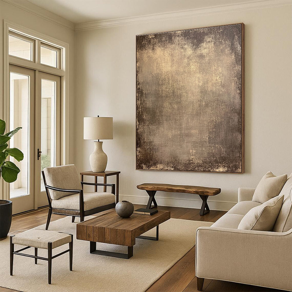 Textured Brown Background Abstract Painting with Rustic Charm WINK031