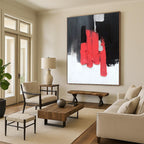 Red - Black - Gray Abstract Painting for Industrial - Chic Lofts HENG394