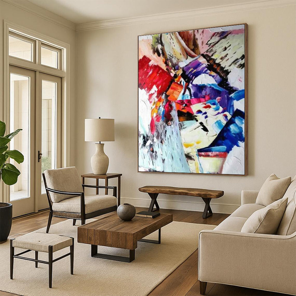 Colorful Abstract Composition Painting for Modern Living Rooms HENG420