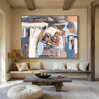 Abstract Coastal Geometry Modern Seascape Painting for Contemporary Spaces YHT025