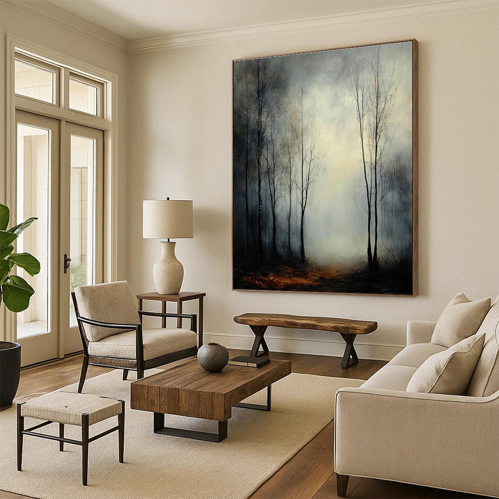 Misty Forest Path Enigmatic Landscape Abstract Painting GAB0238
