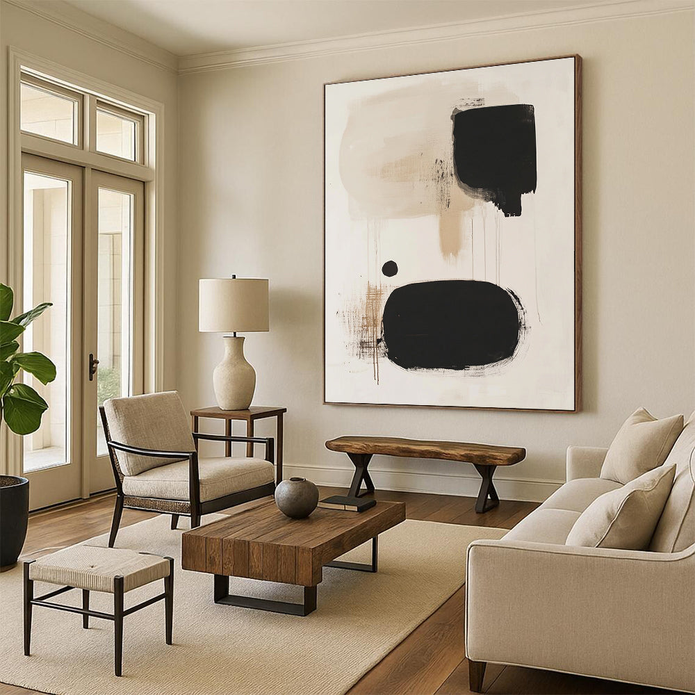 Earthy Tones and Drips Abstract Painting with Raw Expressiveness WINK173