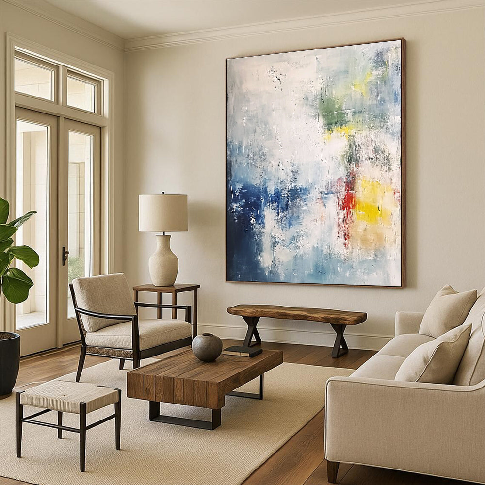 Light - Toned Abstract Painting with Subtle Color Accents WINK810