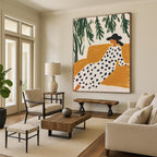 Woman Lounging Outdoors - Stylish Figurative Abstract Art GAB0422