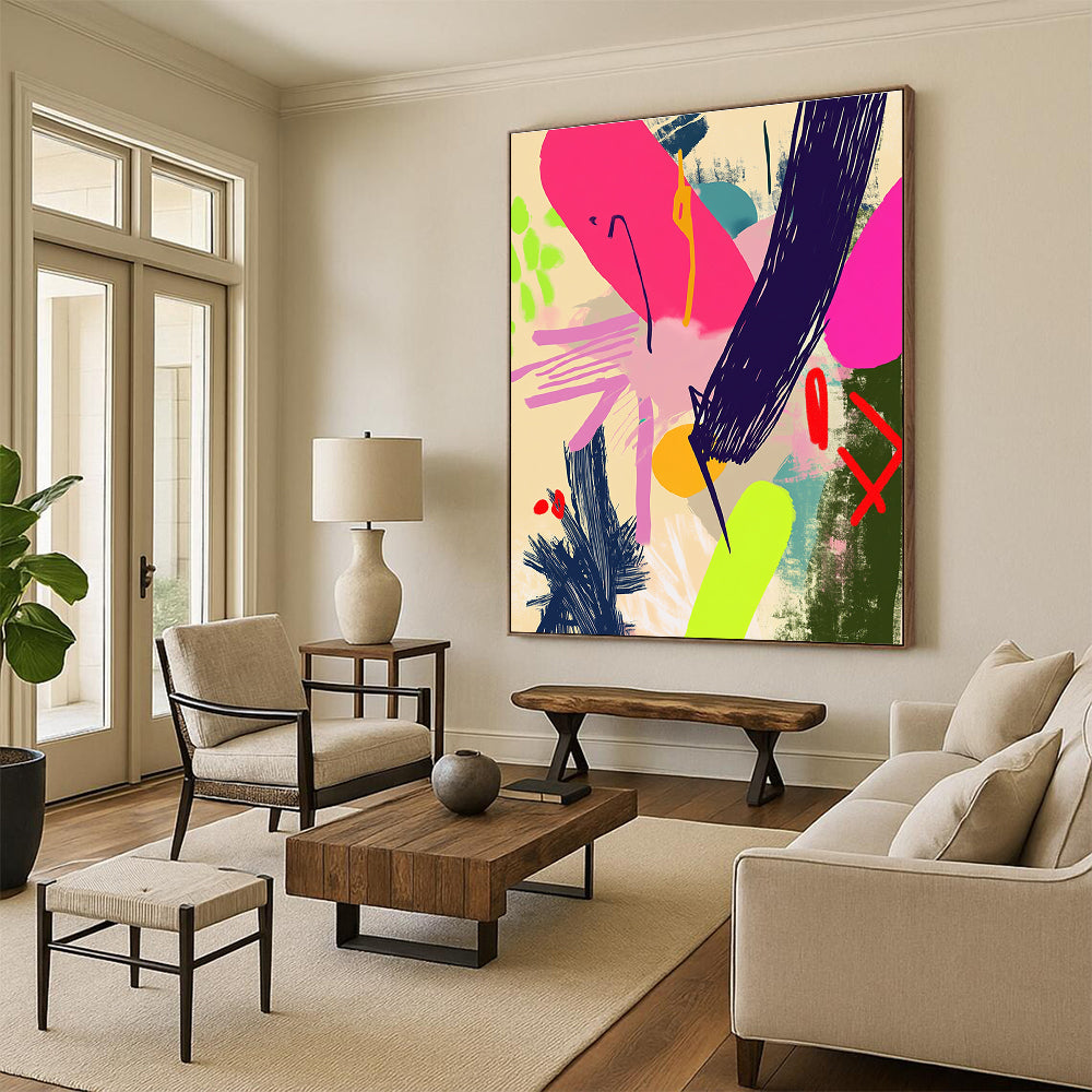 Vibrant Abstract Forms Painting with Bold Vitality WINK313