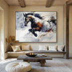 Galloping Horse Abstract Painting with Dynamic Energy ABS595