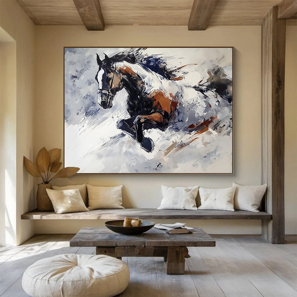 Galloping Horse Abstract Painting with Dynamic Energy ABS595